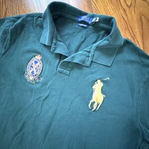 Polo Ralph Lauren Green Custom‎ Slim Fit Big Pony Crest Logo Polo Men's Size 2XL